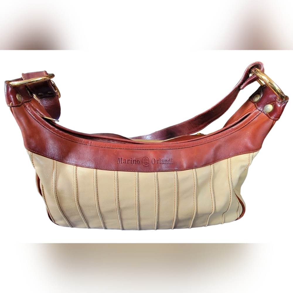 Vintage Marino Orlandi Italian Leather Hobo Shoulder Bag Purse